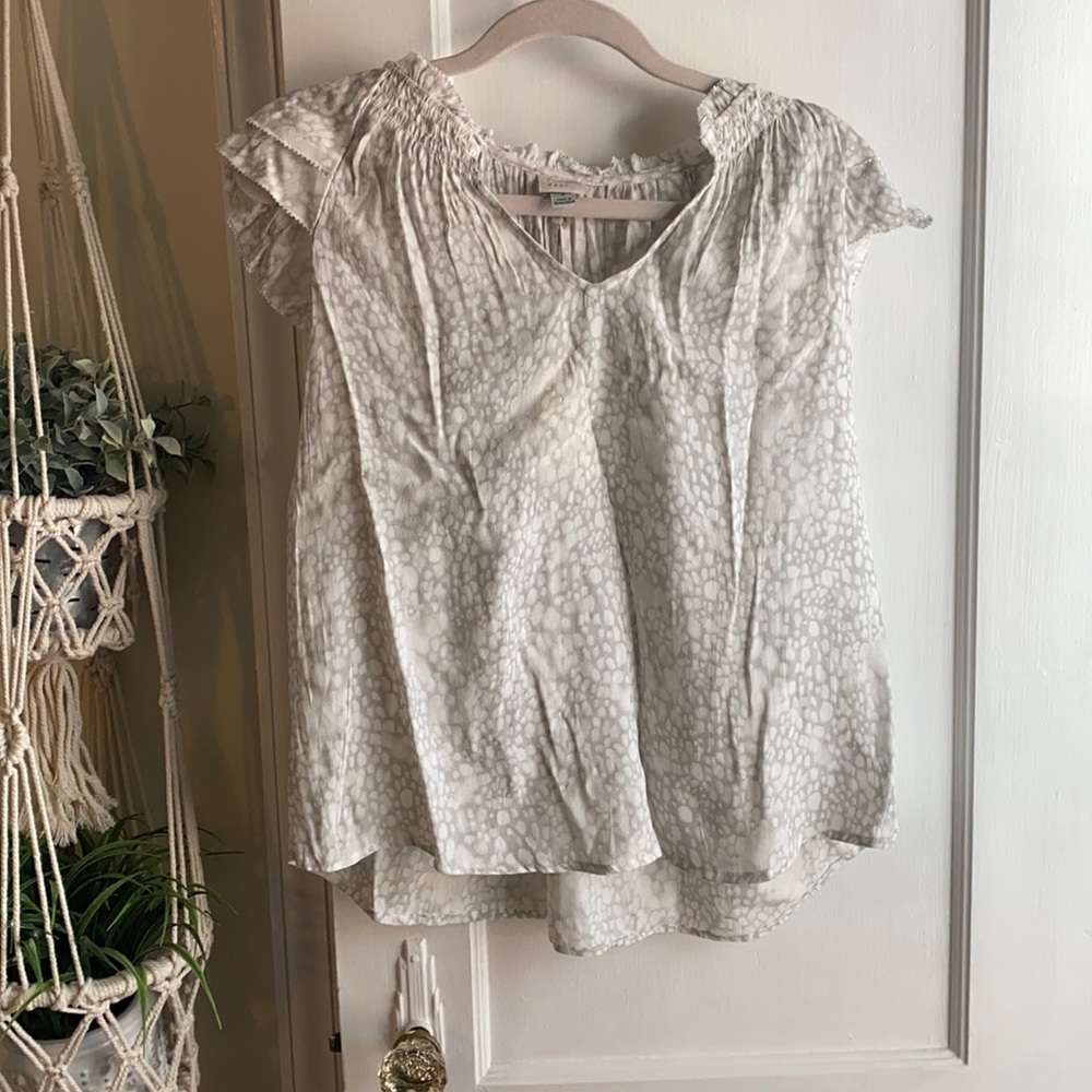 White and Grey Blouse